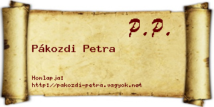 Pákozdi Petra névjegykártya